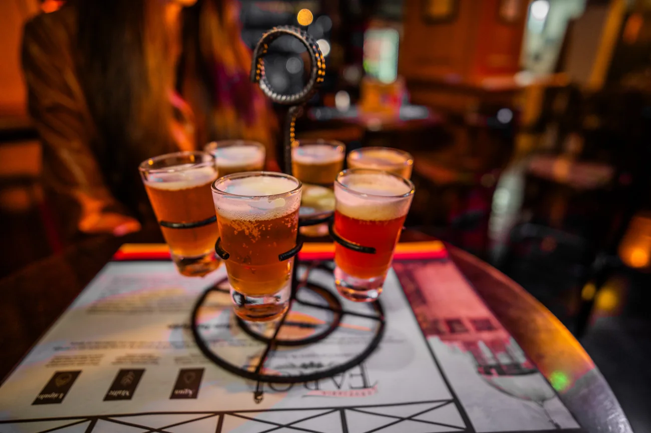 Régua de degustação de cervejas artesanais da Farol